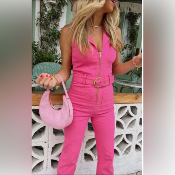 Show Me Your Mumu Hot Pink Cropped Jumpsuit - Picture 2 of 6